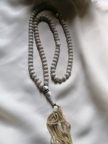 White islamic prayer - , beads